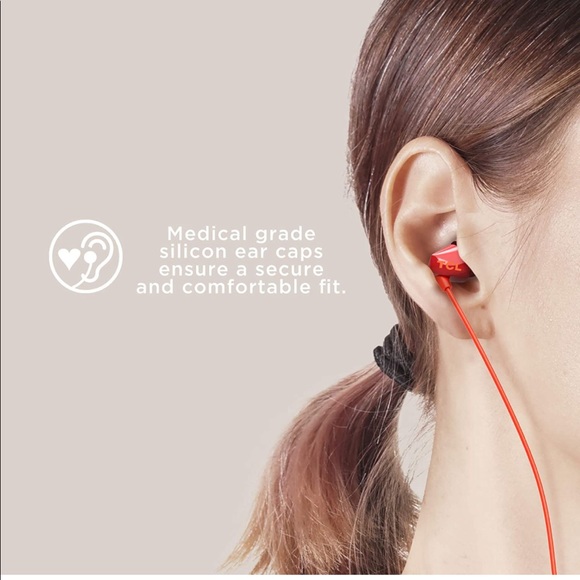 NWT TCL SOCL Wired Headphones in Red with Mic - Picture 5 of 5